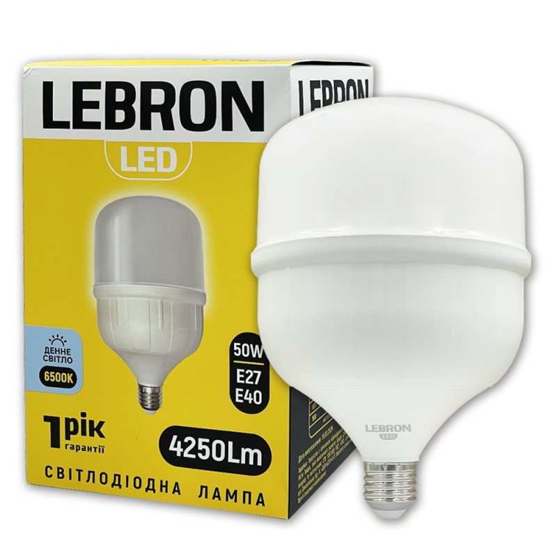 LED лампа Lebron 50W Е27+Е40 6500K L-А138